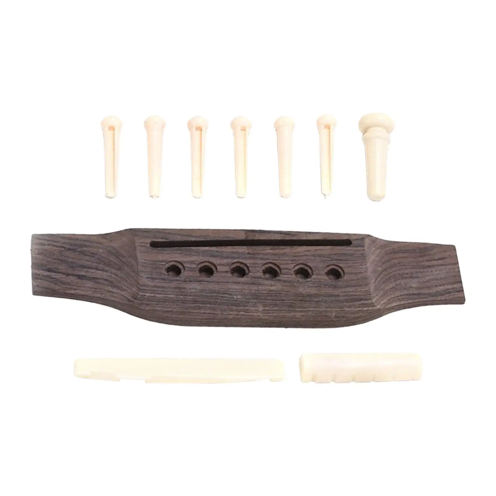 Guitar Bridge Pins Saddle Nut Set Wooden for Ukulele Musical