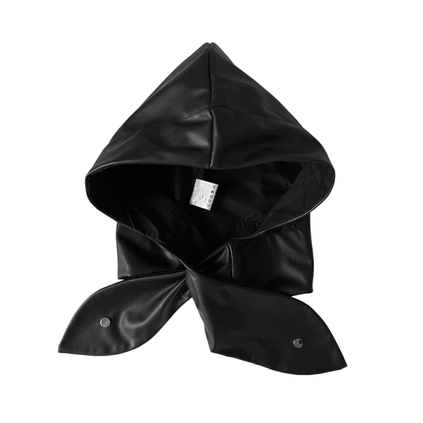 PU Leather Hooded Scarf Ear Flap Full Head Wrap Turban Cap Winter Warm Neck Cover