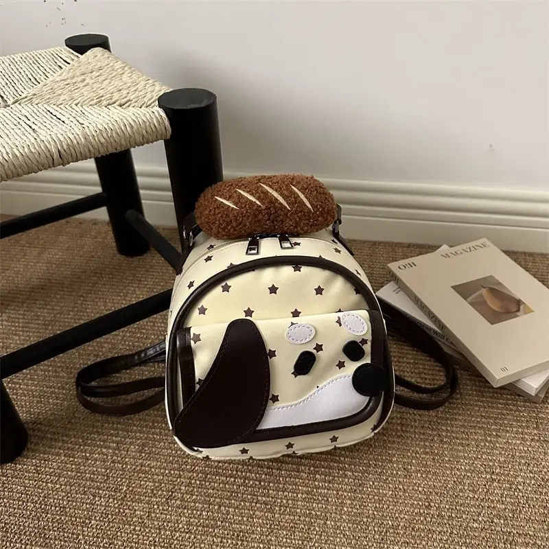 Japanese Cute Cartoon Plush Dog Handbag Large Capacity Storage Bag Crossbody Bags Backpack Schoolbag Shoulder Bag Woman Bags