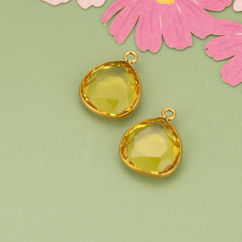 assoonas, 2 Stück/Lot, MI16, Schmuckzubehör, 316L Edelstahl, Glas, handgefertigt, Anhänger, Schmuckherstellungszubehör, DIY-Anhänger – Detail 3