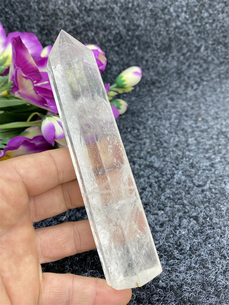 

Natural White Crystal Quartz Pillar Obelisk Healing Reiki Wand For Room Decor Home Decoration Maison Witchcraft Holiday Gift