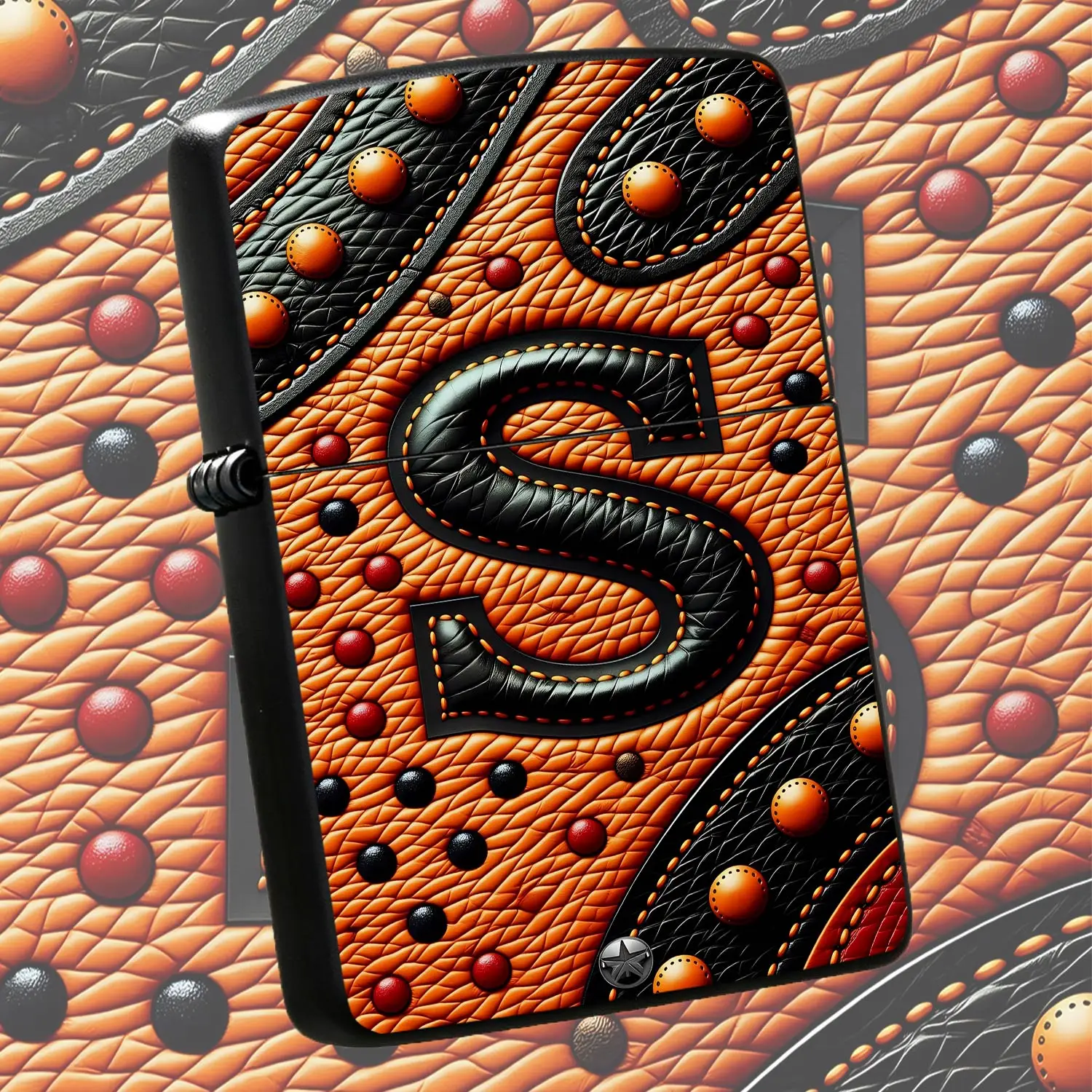 Creative Stitched Letter S Lighter Textured Leather Pattern Decorative Lighter For Daily Commute Outdoor Gathering Holiday Use Portable Exquisite Stylish Practical Accessory Unique Delicate Present For Friends Family A Humorous And Interest