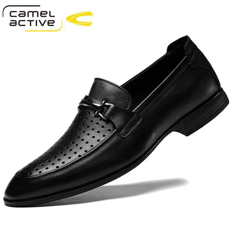 Camel Active New Handmade Genuine Leather Men Shoes Casual Comfortable Slip On Loafers Men Leather Shoes Flats Walking Shoes