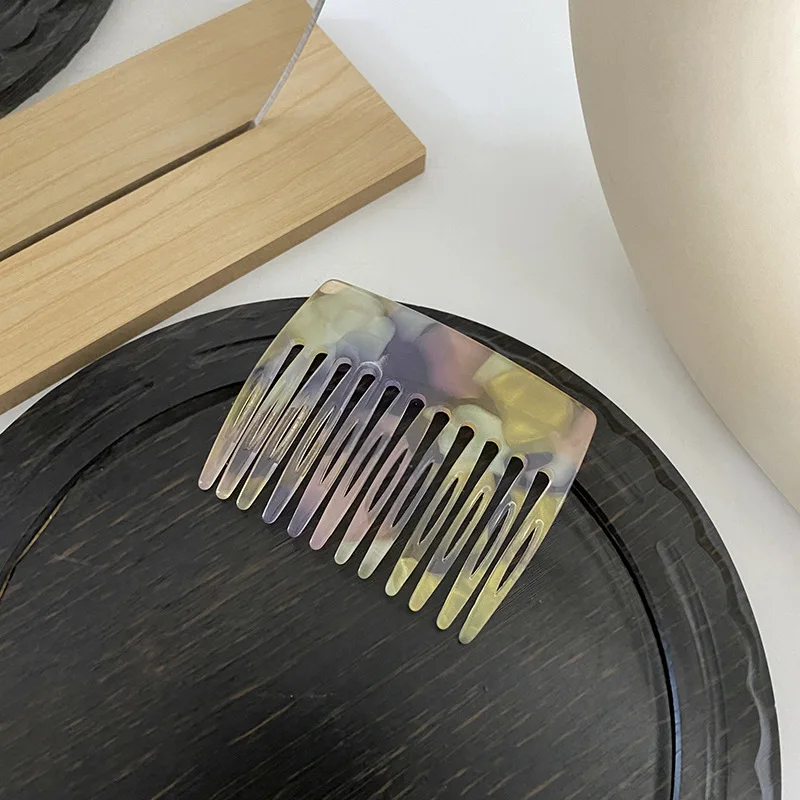 Fashion Decorative Comb Cellulose Acetate Wide Tooth Comb Non Slip Ponytail Fork Comb 12 Teeth Comb Hair Jewelry