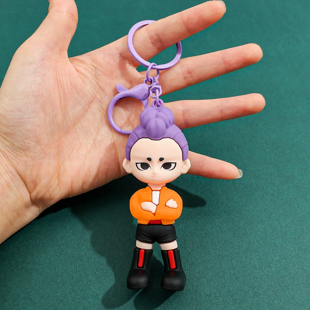 6 أنماط أنيمي KPop شيطان الصيادين وضعية واقفة سيارة المفاتيح قلادة ظهره الديكور ألعاب شخصيات الحركة البلاستيكية نموذج الهدايا