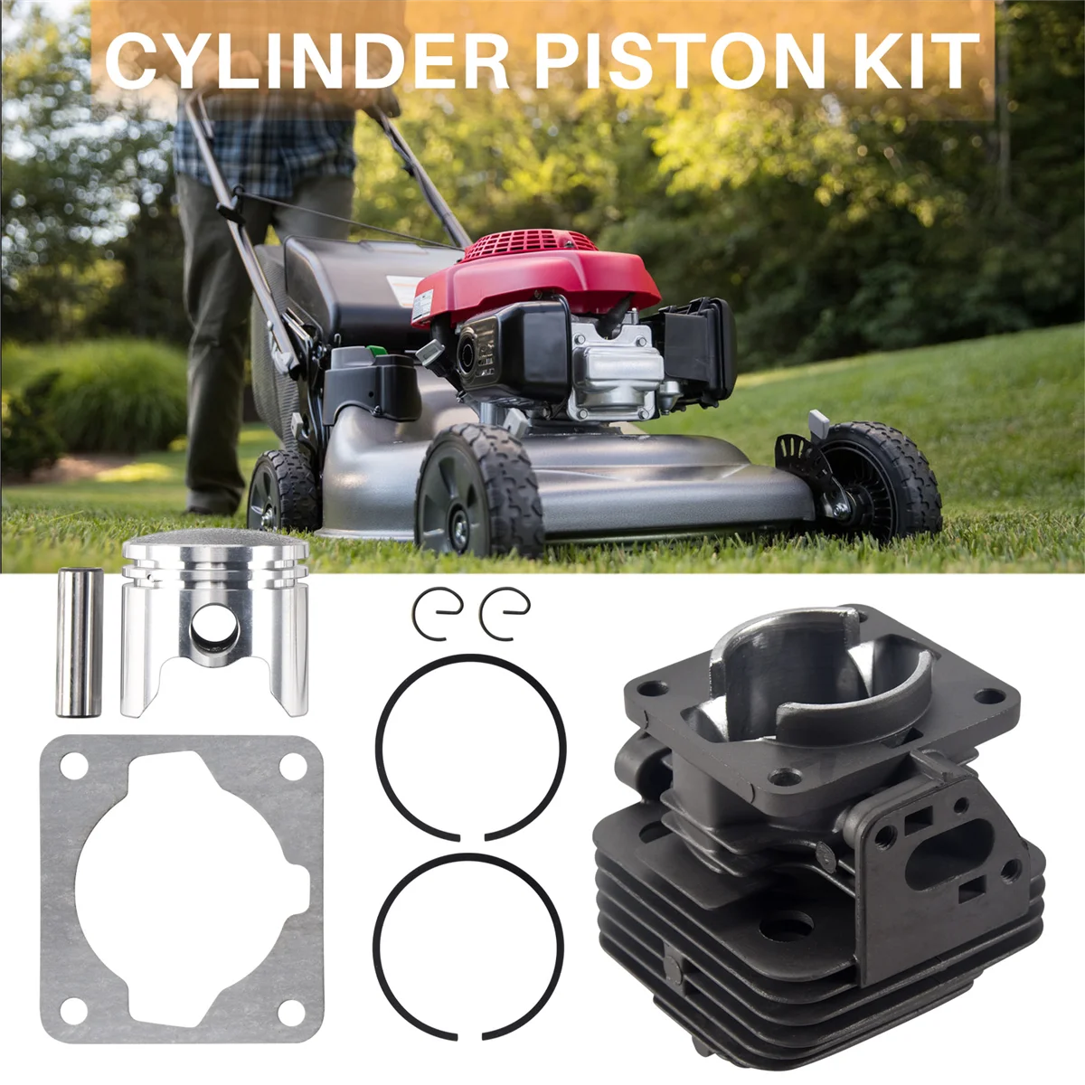 Kit de pistão de cilindro 36mm para cortador de escova de motor tl33 1e36f-2gn b33b 33cc.