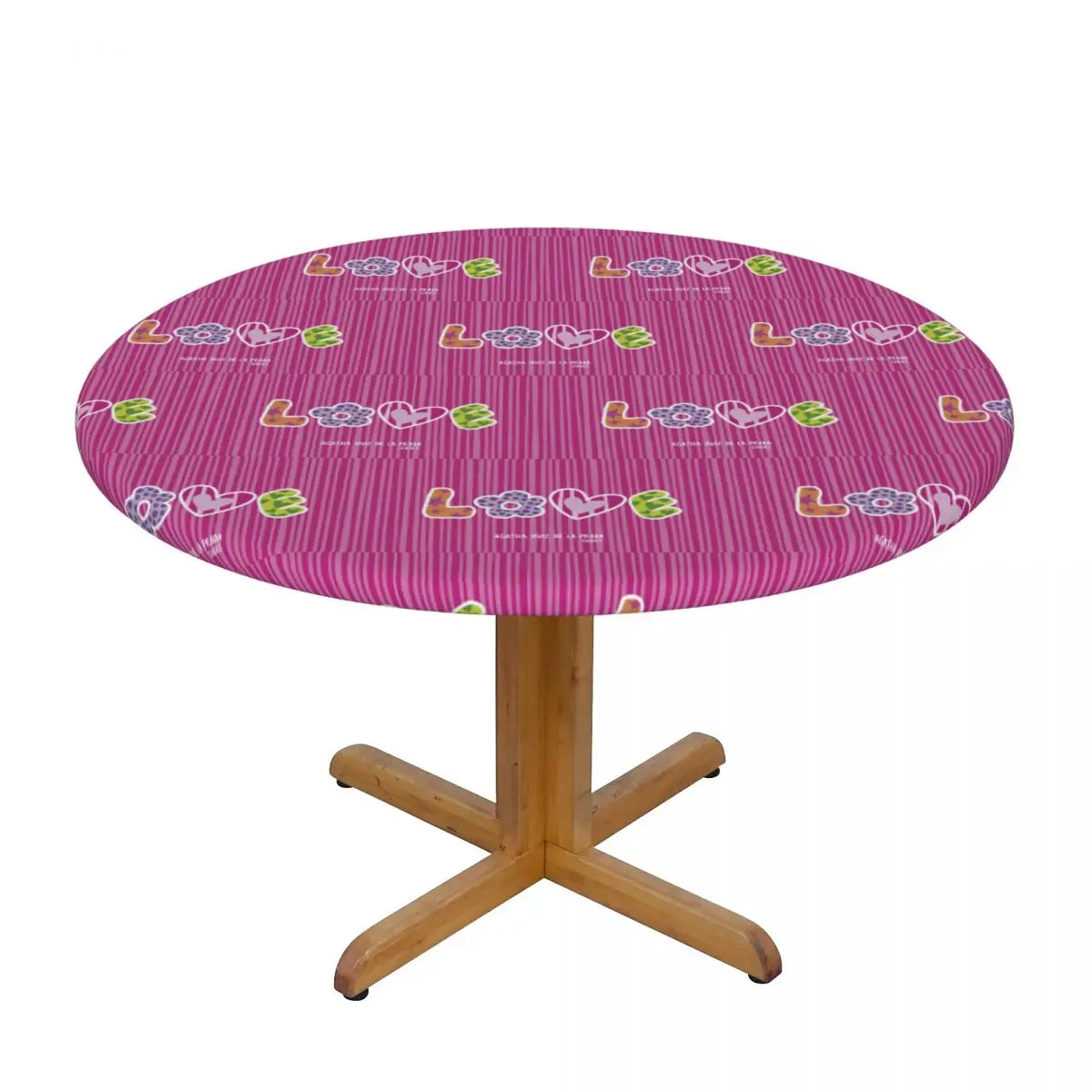 Agatha Ruiz-De La-Prada Pattern Waterproof Round Tablecloth Oilproof Table Cloth for Kitchen Events Dining Table Cover