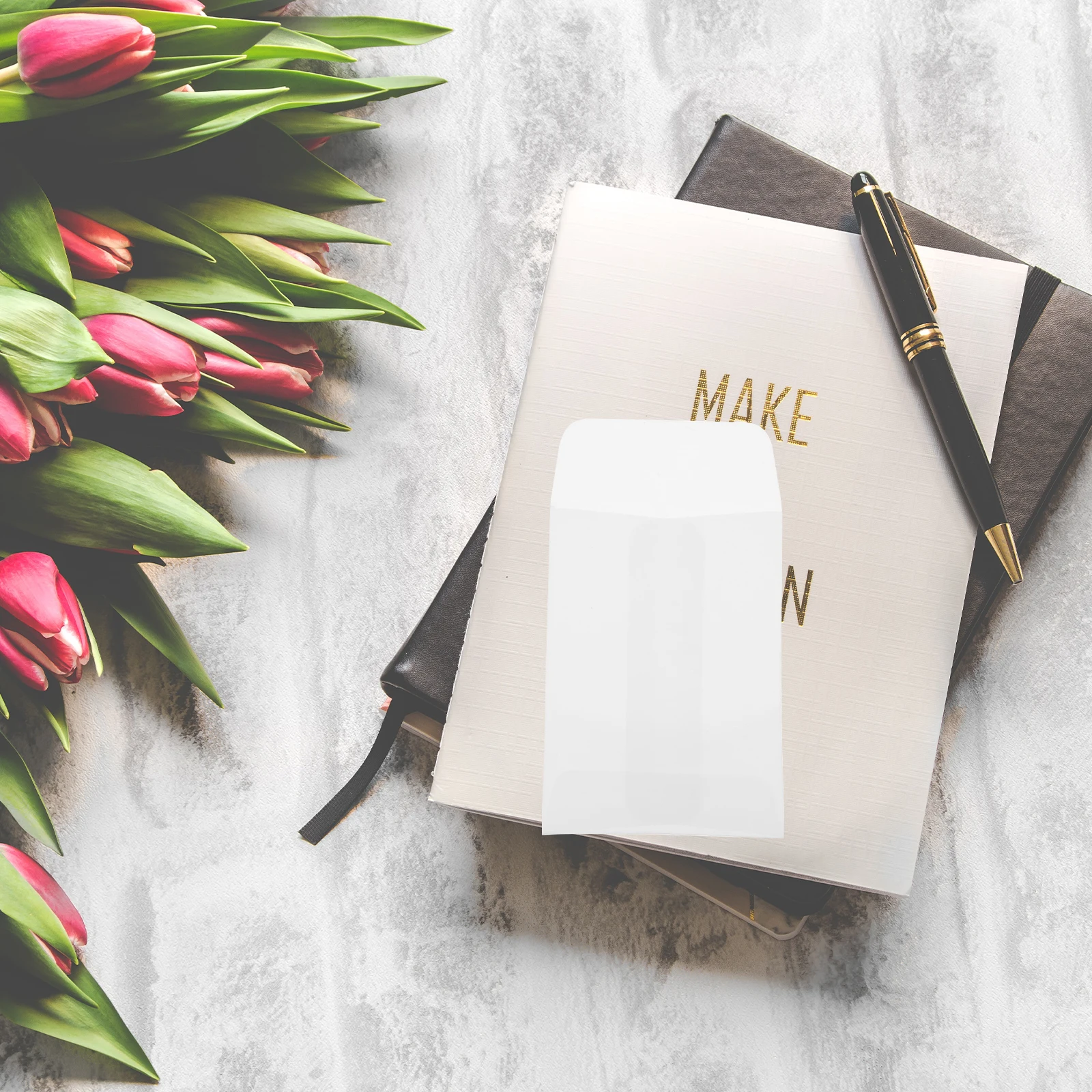 50 Pcs Envelope Packaging Pouch Small Storage Envelopes Cellophane Bags White Cards