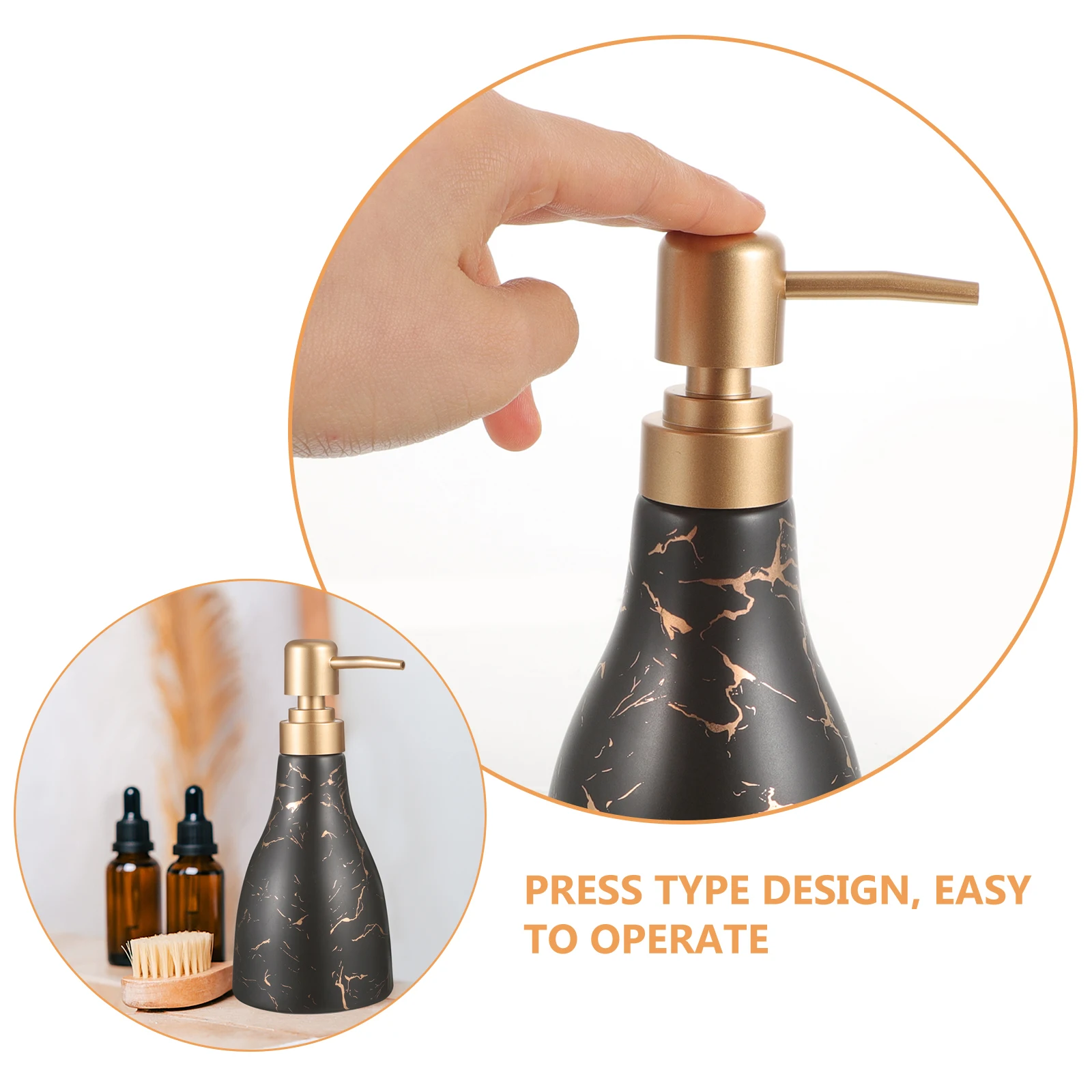

Bathroom Lotion Dispensers Refillable Bottle Empty Bottles for Shampoo with Pump Ceramic