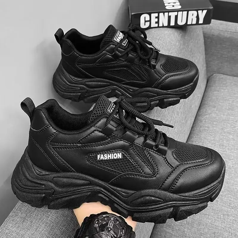 Scarpe da uomo Nuove scarpe casual traspiranti Sneakers con plateau alla moda Scarpe vulcanizzate allacciate Scarpe da papà con suola spessa Tenis Masculino