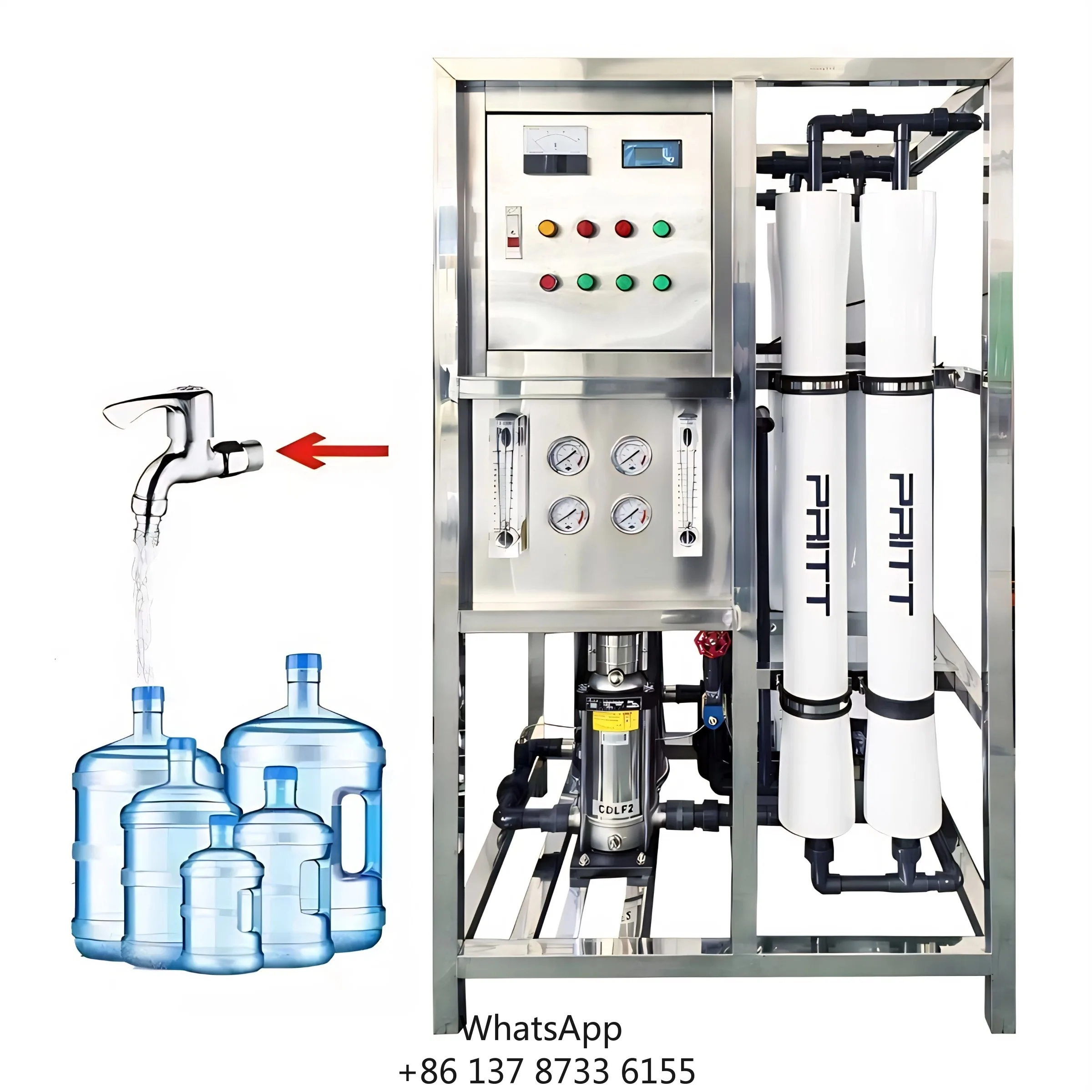 Custom 500-10000L/H RO Water Treatment Plant With Reverse Osmosis System UV/Ozone & 5 Gallon Bottling Machine