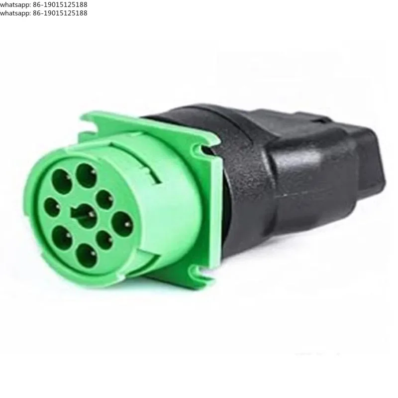 Green 9-pin J1939 male/female to OBD2 female/male j1962 connector plug adapter J1939-j1962 16 pin adapter
