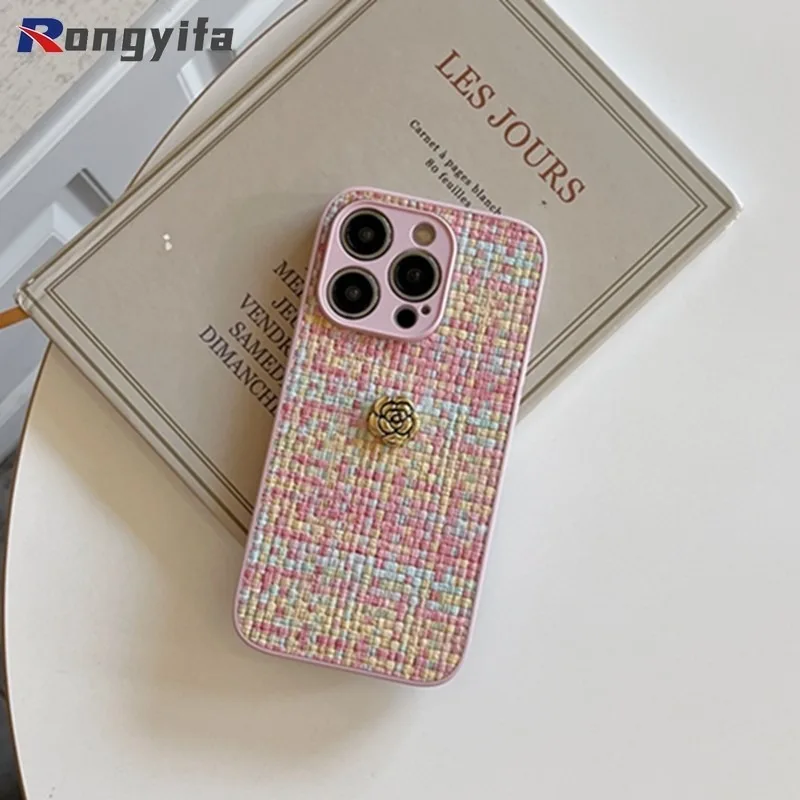 Modne etui na telefon Camellia dla Honor 90 Lite 100 90 80 70 60 Pro SE GT Huawei P30 Pro etui tkana miękka obudowa