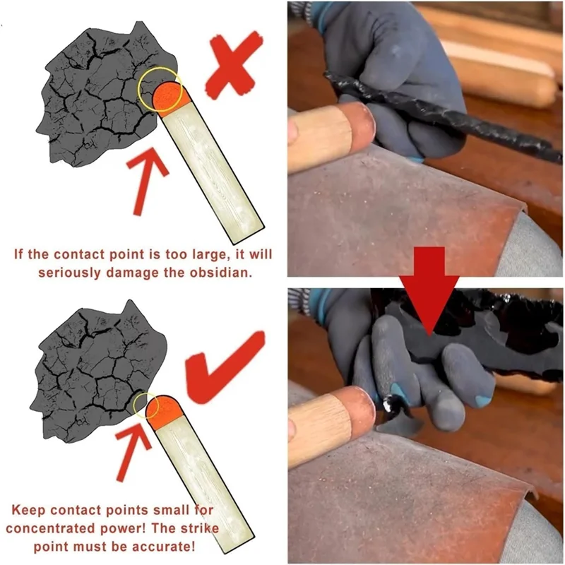 

CQMF-3 Pack Of Obsidian Stonecarving Tools Flintnapping Tools For Both Pros And Beginners