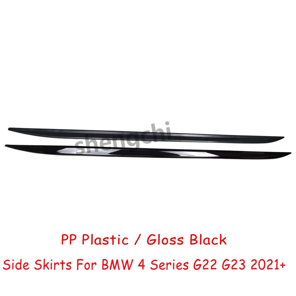 G22 G23 M Performance Style Gloss Black PP Plastic Side Skirt For BMW 4 Series G22 G23 Side Bumper Extensions M Sport 2021+