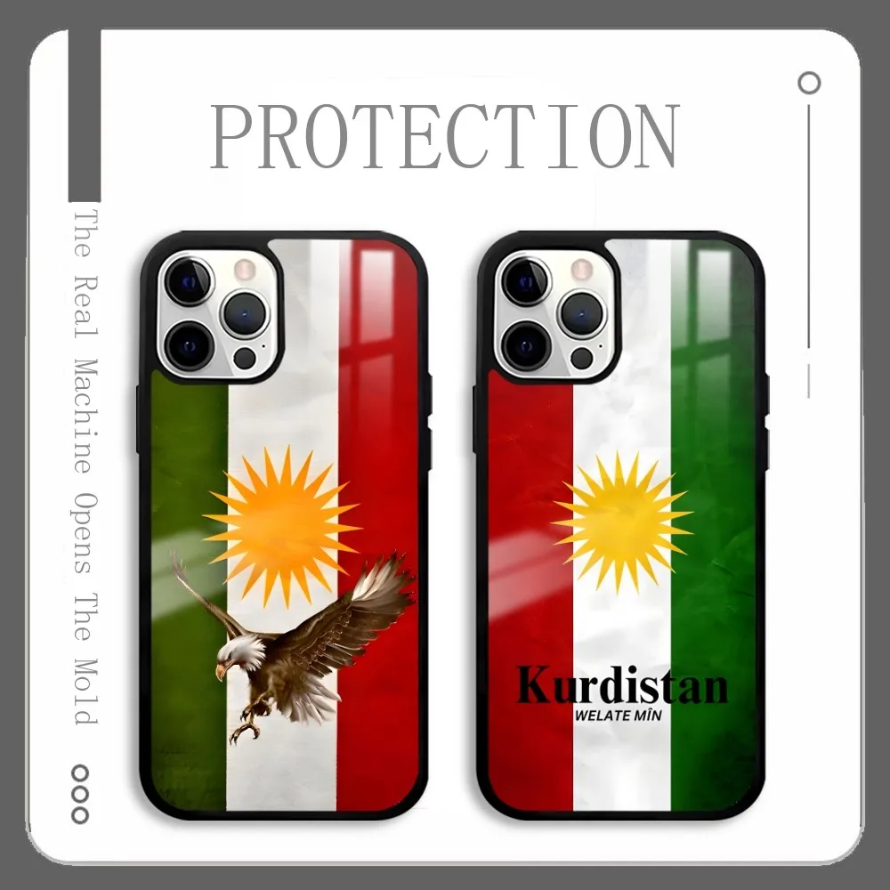

Power Kurdistan Flag Cool Phone Case For IPhone 16 15 14 13 12 11 Pro Xs Max Mini Plus Celulares Hard Funda