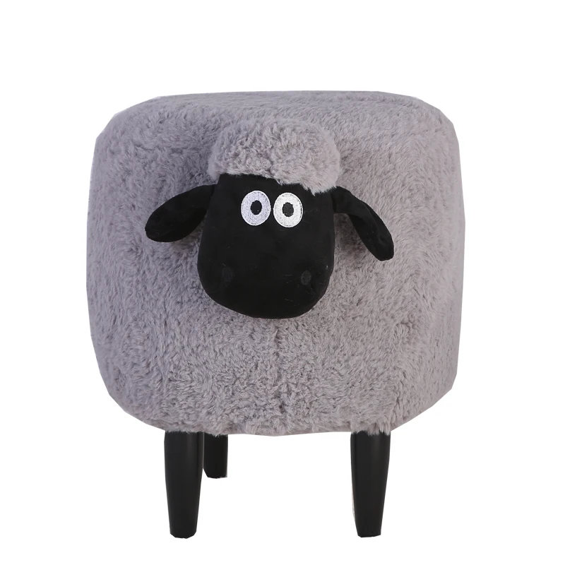 Solid Wood Feet Removable Washable Foot Stool Animal Design Cartoon Door Wear Shoes Benc Nordic Creative Sean Change Shoes Stool