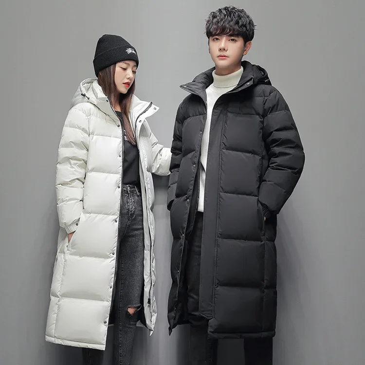 

New Winter Fashion Youth Middle and Long Clothes Men'S Korean Version Popular Bread Down Cotton Thickened Warm Coat Boy