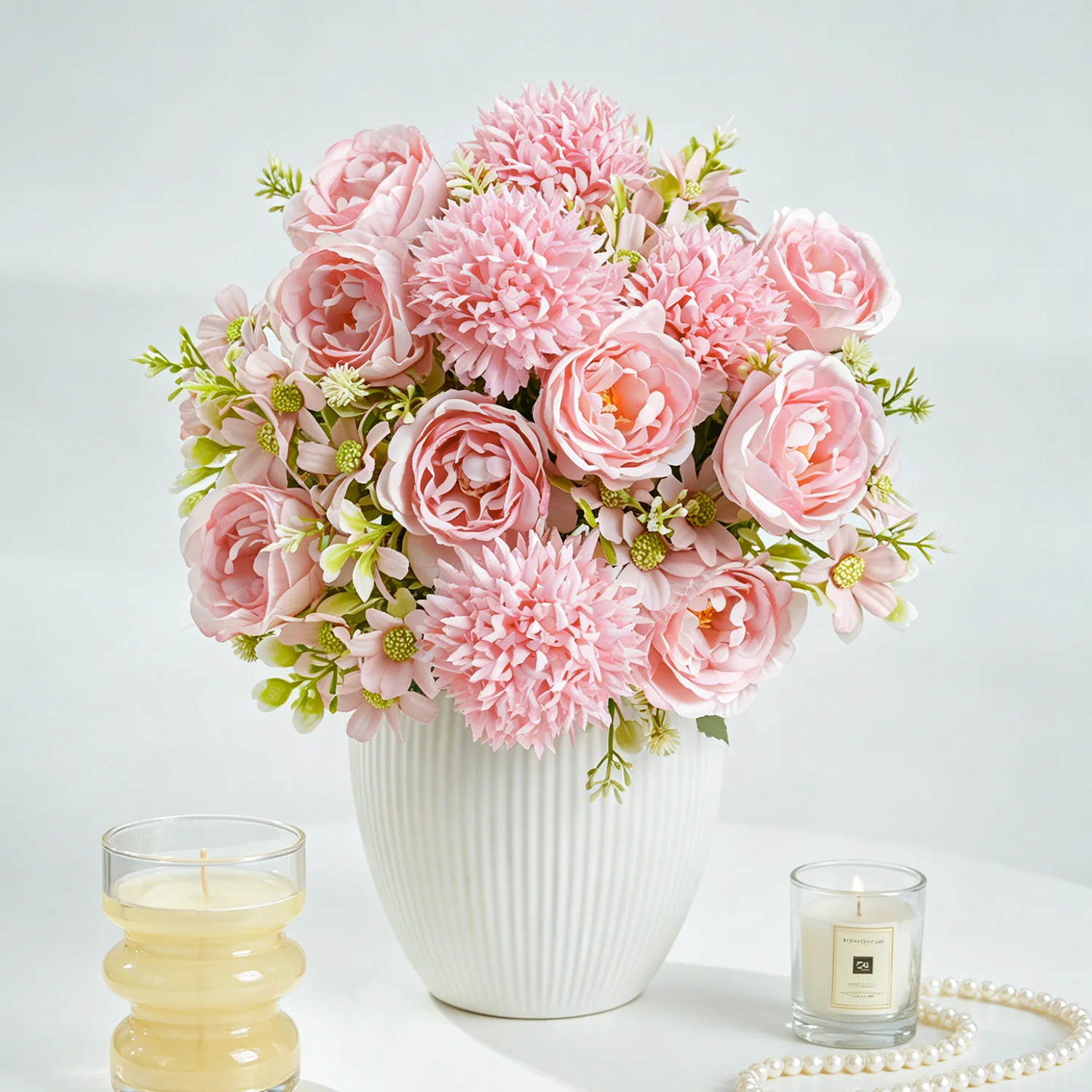 

Artificial Rose Chrysanthemum Silk Bouquet Flowers Bridal Wedding Outdoor Garden Arch Decor Home Valentine Garland Accessories