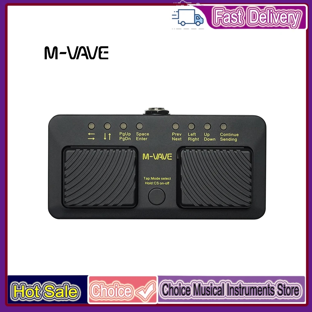 

M-VAVE Cube Turner Pro Wireless Bluetooth Page Turner Pedal, 7 Modes | USB | Rechargeable, Music Sheet Turner for Musicians