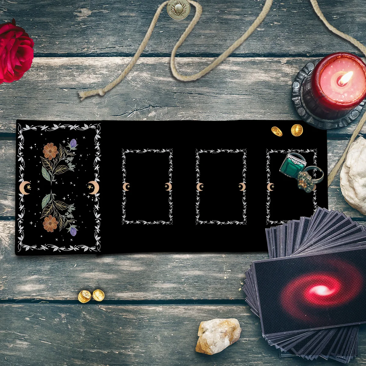 Moon Phase Magic Broom Creative Storage Bag Is Used For Tarot Card Storage Polyester Storage Bag Divination Ceremony Decorations