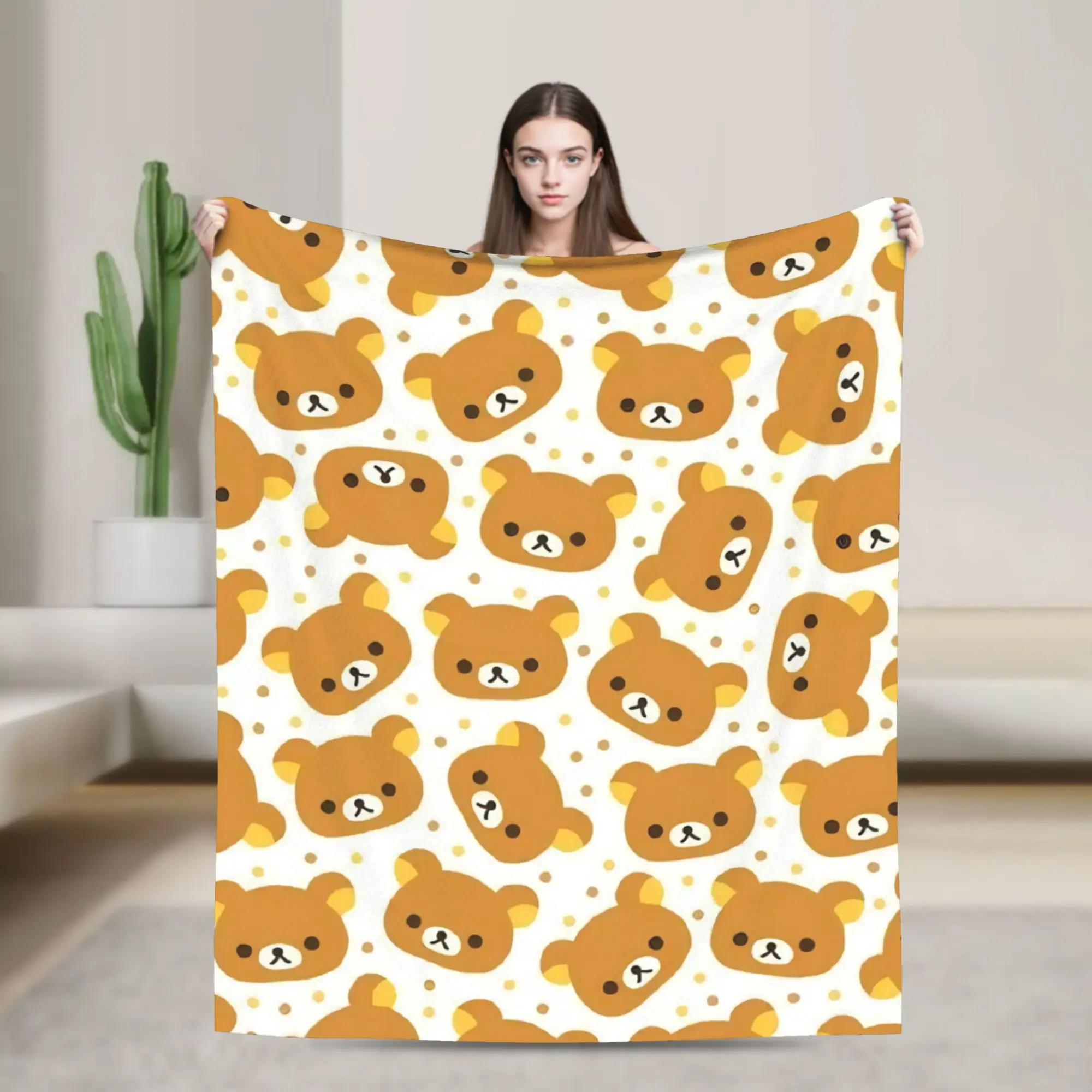 R-Rilakkumas Cartoo Merch Blanket Cozy Soft  Throw Blankets for Couch 50x60 Inches Multiple Sizes Throws And Blankets