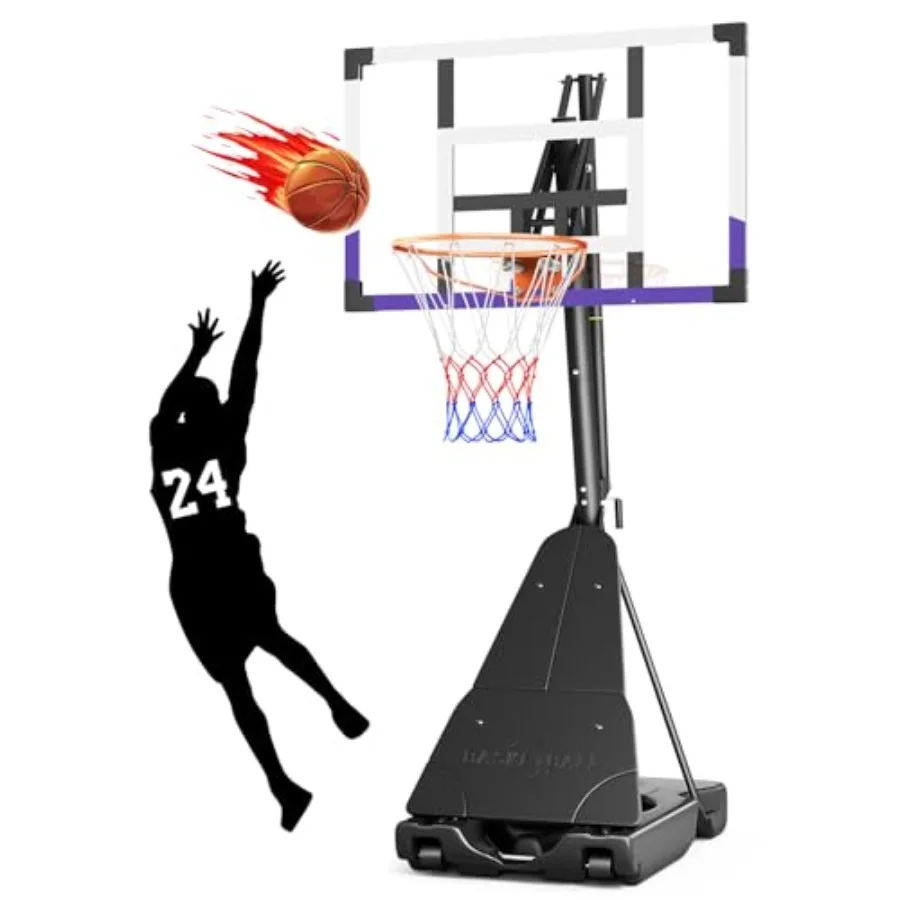 Outdoor Outdoor portable basketball hoop with PC backboard 44/48/54 inch,10-foot adjustable height, black finish, durable for backyard, - Aliexpress Deal