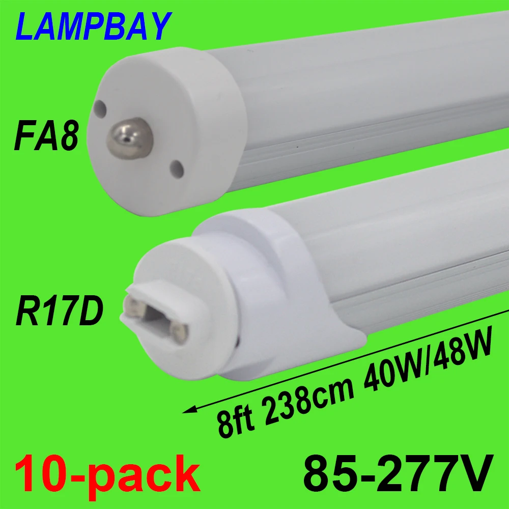 

LED Tube Light 8ft 94" 238cm 40W 48W Single pin FA8 R17D(HO) Lamp F96 T8 T12 Retrofit Fluorescent Bulb 110V-277V