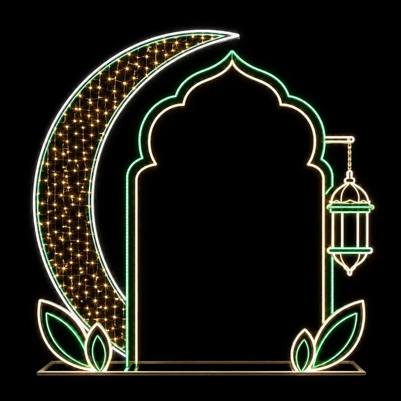 LED light rope, moon strips, curtains, arched hanging lights, leaves, Ramadan photo frame pattern lights, suitable for square