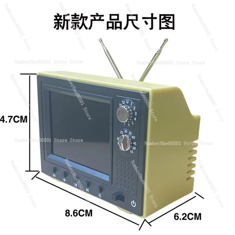 

00816 Mini Kitchen Tiny TV That Really Plays Kids Pretend Play Food Toy Set Retro Gift for Children