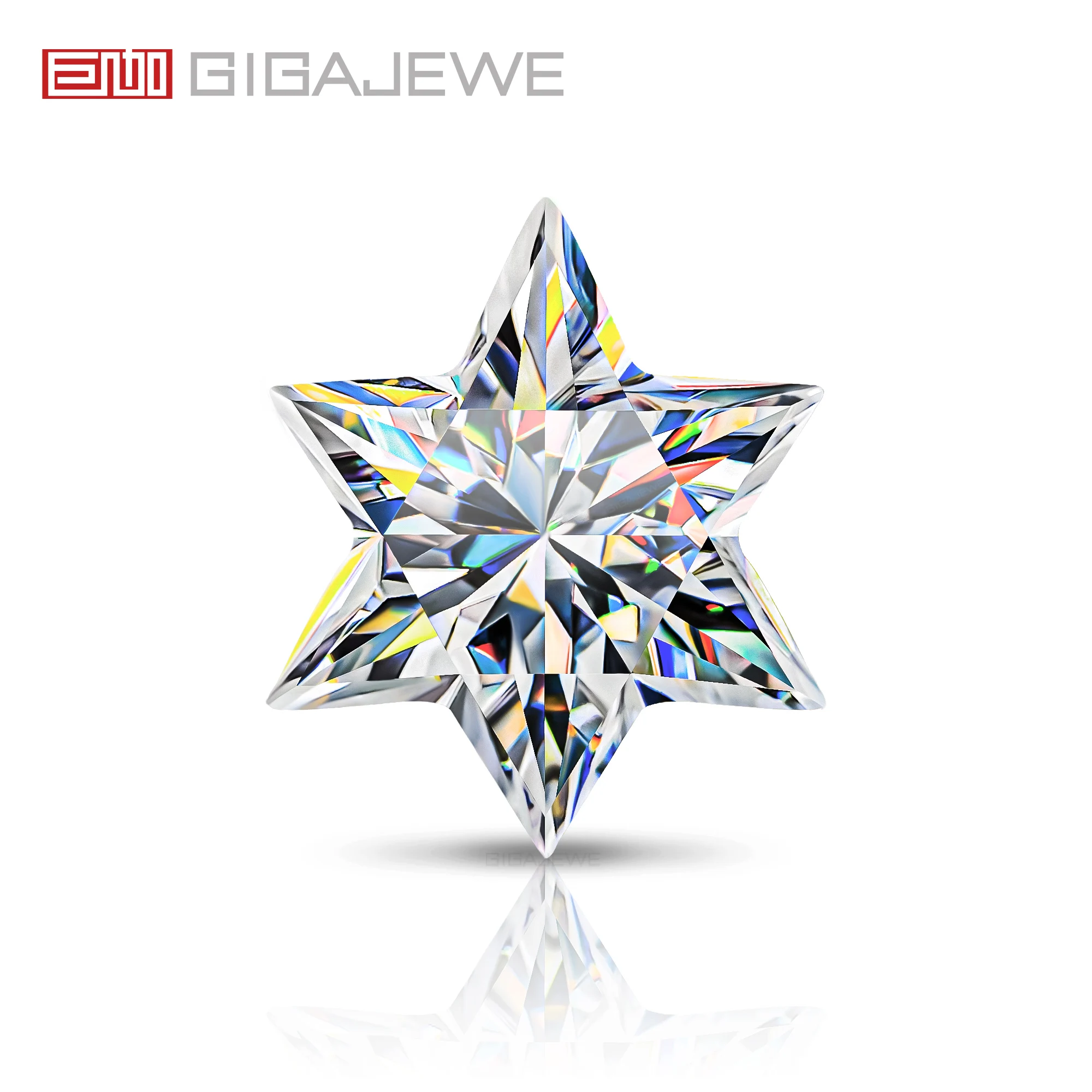 GIGAJEWE Moissanite Hexagonal Star Cut Handmade D Color VVS1 Premium Gems Loose Diamond Test Passed Gemstone For Jewelry Making