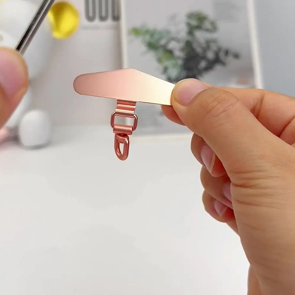 Ultra-thin Phone Lanyard Clip Patch 360° Rotatable Stainless Steel Phone Case Hanging Rope Snap Strap Anti-fall