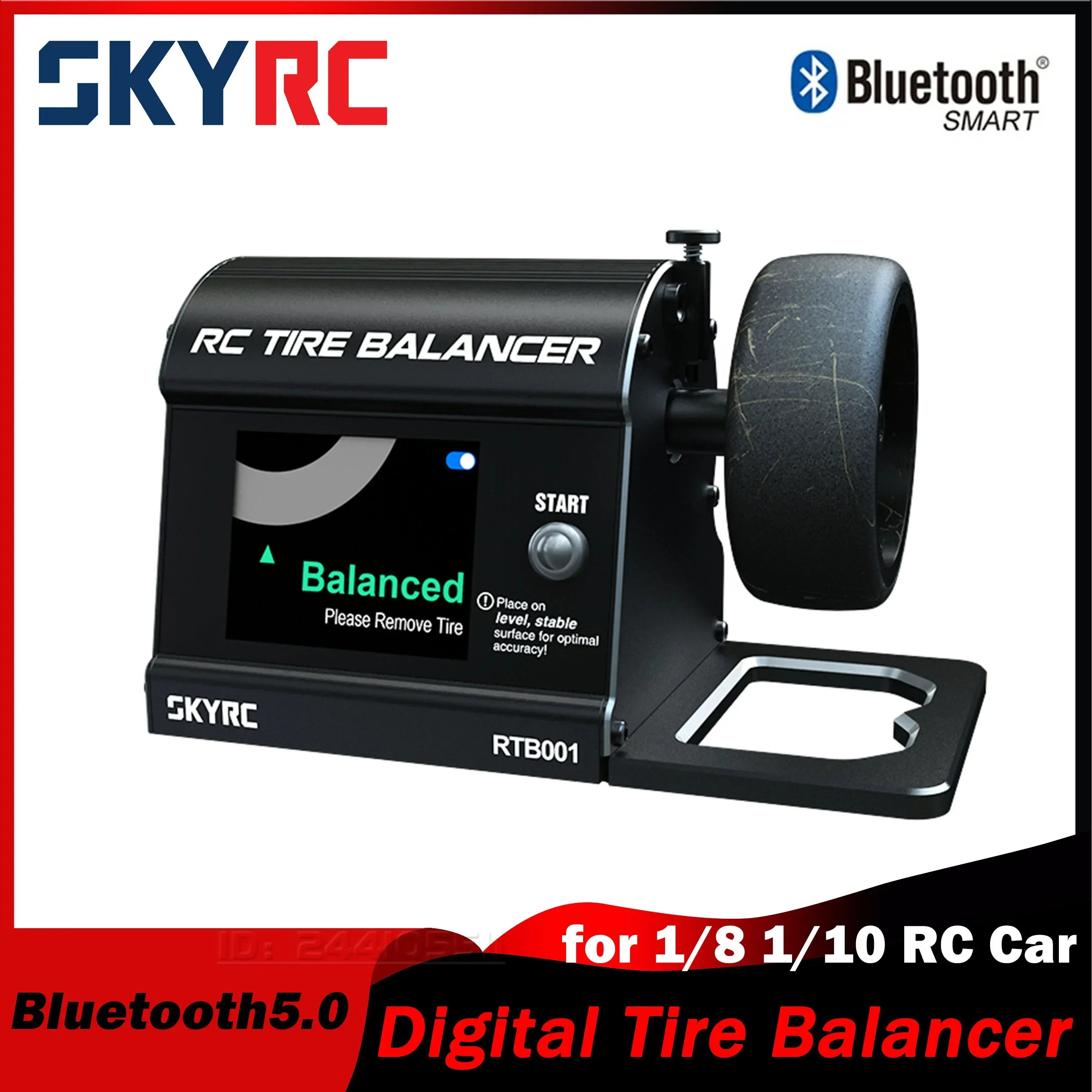 

SKYRC Digital Car Tire Balancer Bluetooth5.0 TFT Screen Built-in Stepper Motor PWM DC12~18V for 1/8 1/10 RC Pros Wheel Tyre Part