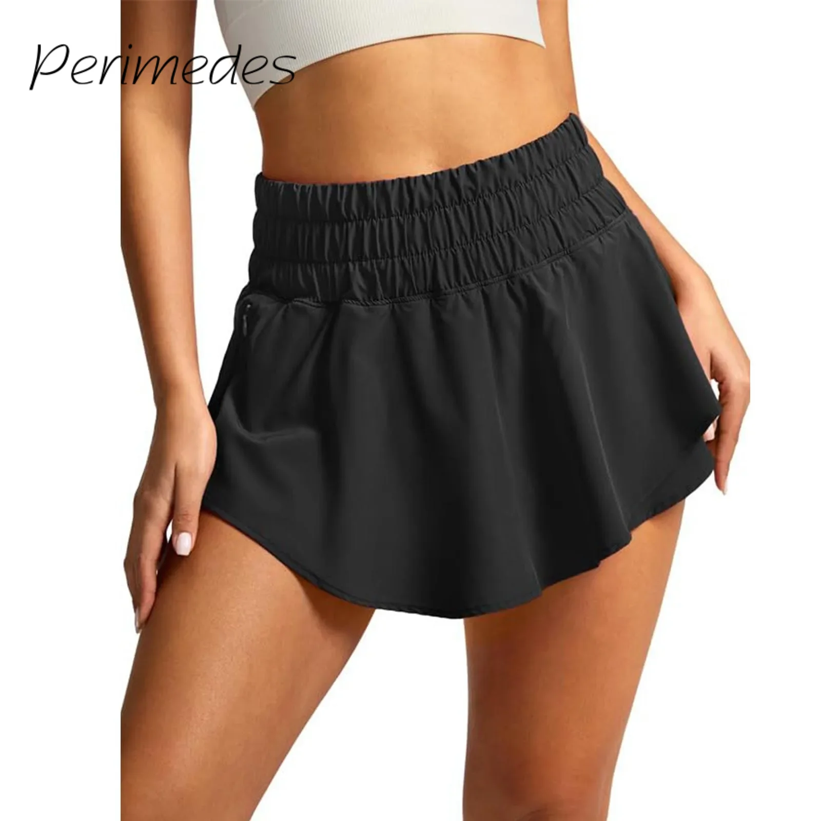 Women'S High Waist Shorts Sports Running Loose Flowing Workout Gym Shorts Quick Dry Skirt Design Tennis Summer New Shorts