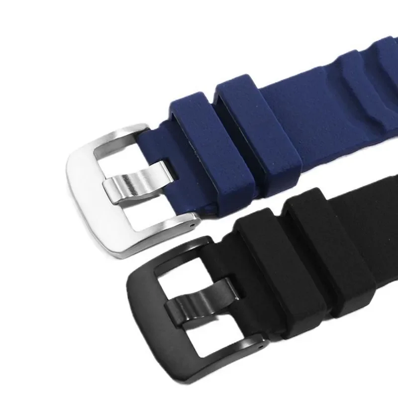 24mm Silicone watch strap Waterproof and sweat proof Stainless steel watch buckle Outdoor sports wristband for Luminox XS3749