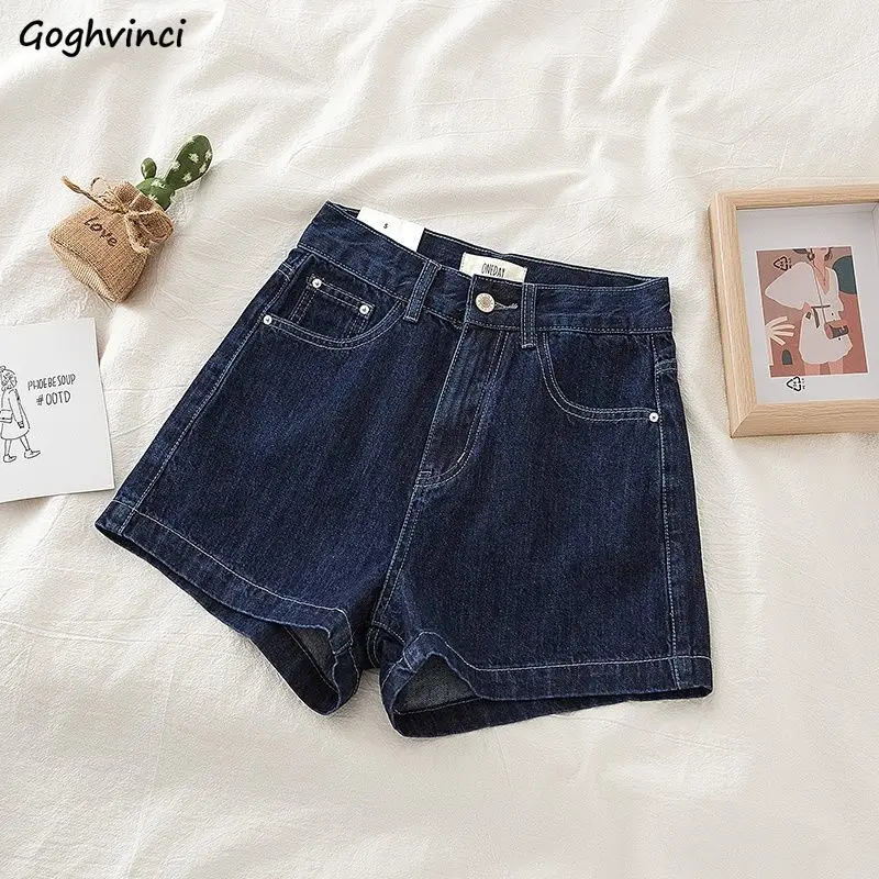 

Denim Shorts Women Straight Vintage Retro All-match Casual High Waist Washed Mujer Summer Cozy Ulzzang Fashion Students Trousers