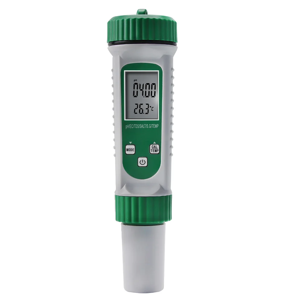 

Professional 6 in 1 Salinity Meter 0-199 PPt Digital PH EC TDS SALT S.G TEMP Aquarium Acidity Analyzer Conductivity Monitor