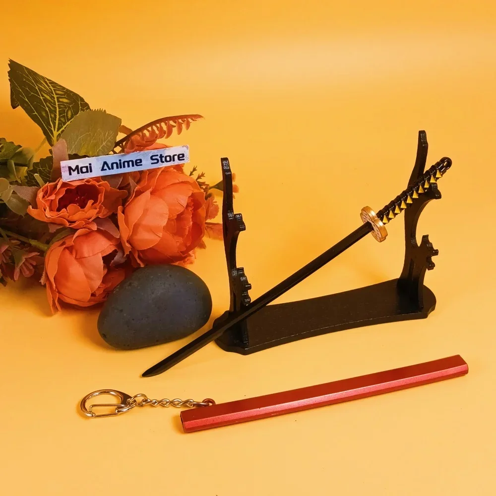 Mini Katana de Anime de 6 Pulgadas, Decoración de Tamaño Real, Cuchillo Ninja Japonés de Metal, Figura de Acción, Espada Samurai Original, Juguete de Regalo