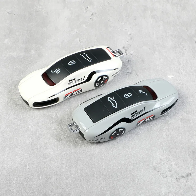 

3-piece set Suitable for Porsche Key Case No. 72 Macan Cainen Panamera 718 cement grey key case