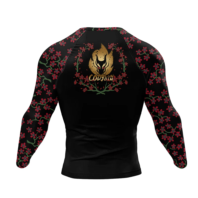 Męskie Bjj Rashguard Jiu Jitsu MMA t shirt spodenki bokserskie koszule kompresyjne PantsQuick sportowe koszulki do biegania na sucho