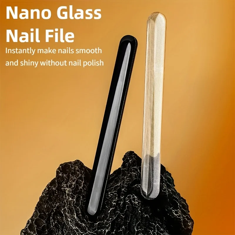 ナノガラスファイル研磨ストリップネイルファイルボックス、透明マニキュアトリムストリップマニキュアネイルアートツールネイルグルーミングギフト