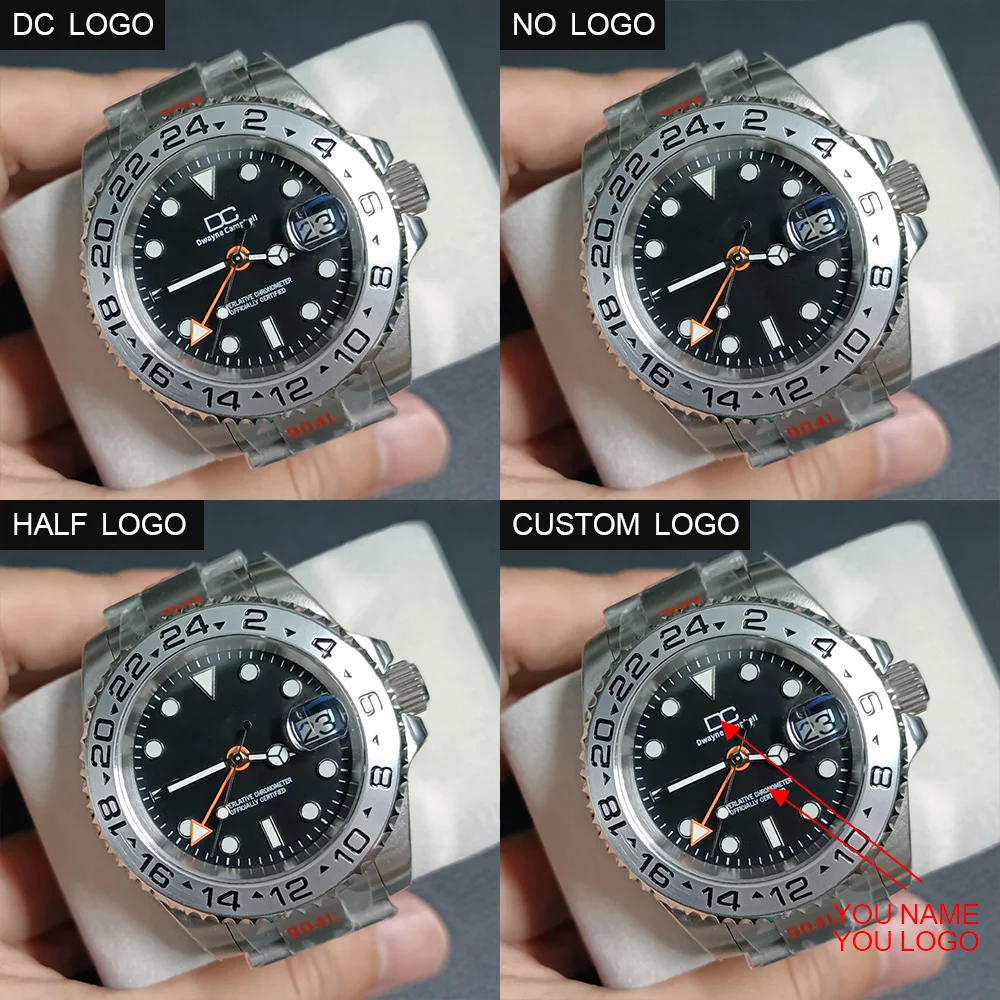 Jam tangan laki-laki otomatis menyelam 40.5mm, dapat Custom Logo jam tangan NH34 gerakan Bezel Aluminium jam tangan tahan air safir