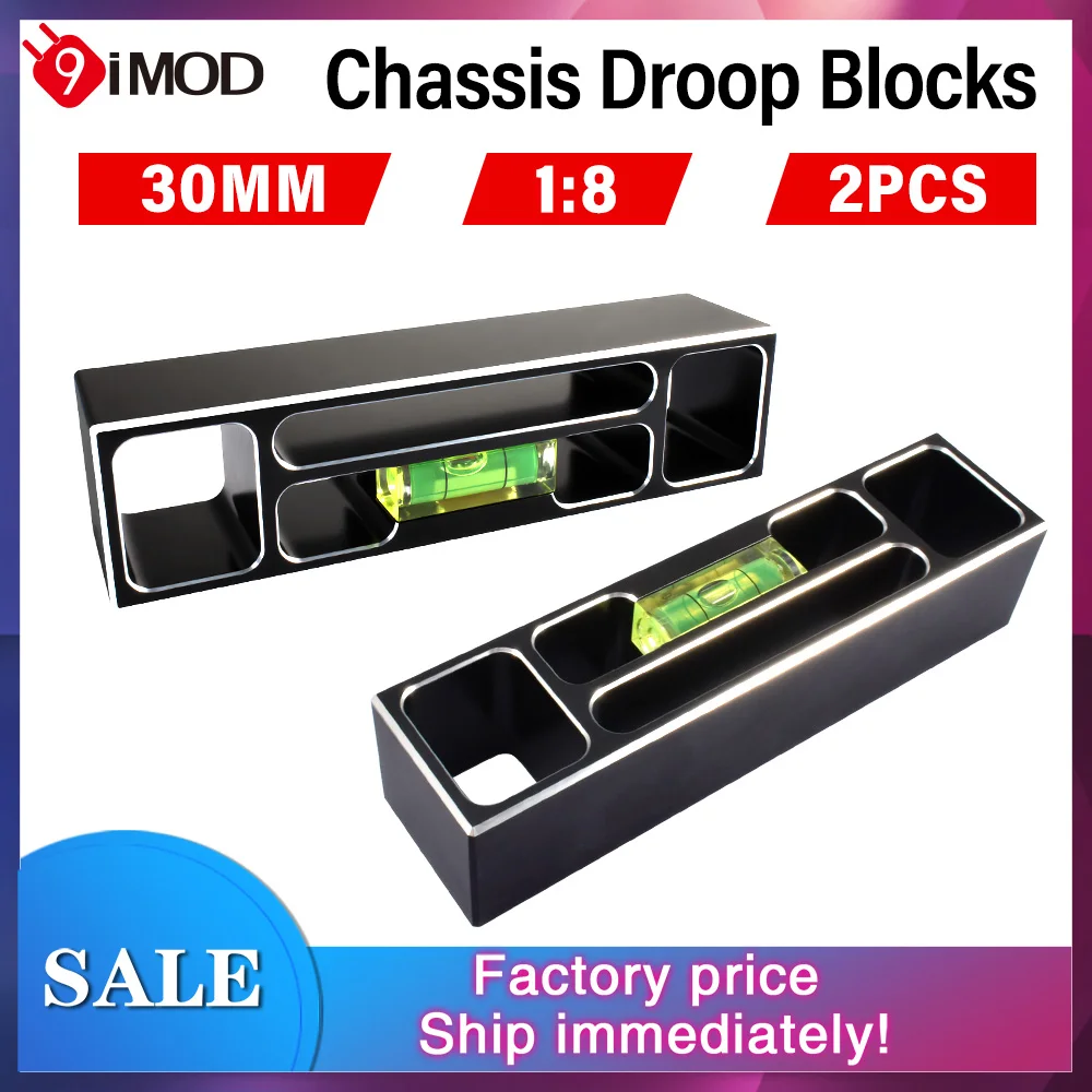 9IMOD 30MM Chassis Droop Blocks Chassis Adjust Brick 2PCS Metal Repair Tools For 1/8 RC Car