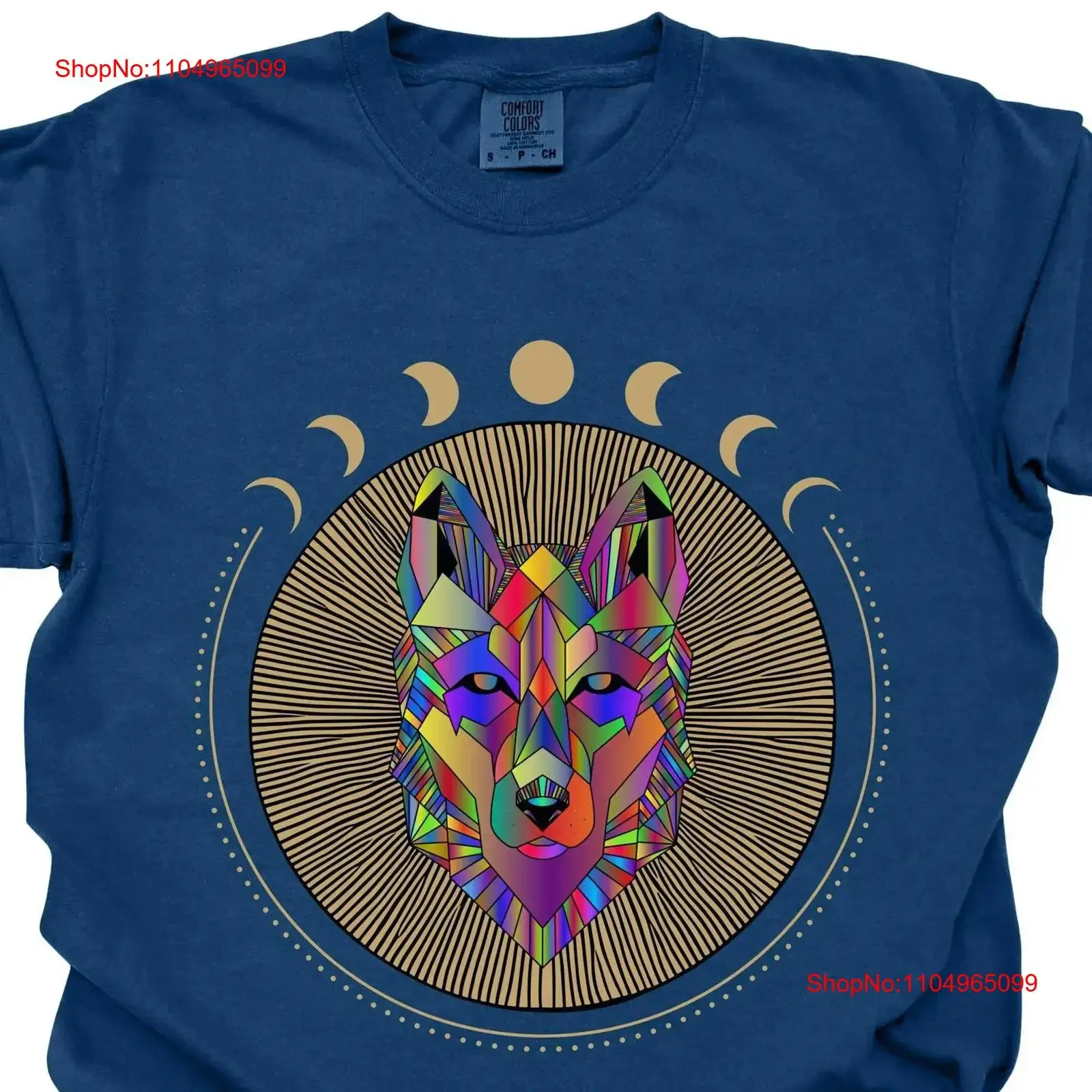 

Футболка Mystic Wolf, женская футболка с луной, мужская красочная хлопковая футболка для влюбленных, винтажный стильный модный топ для повседневной носки