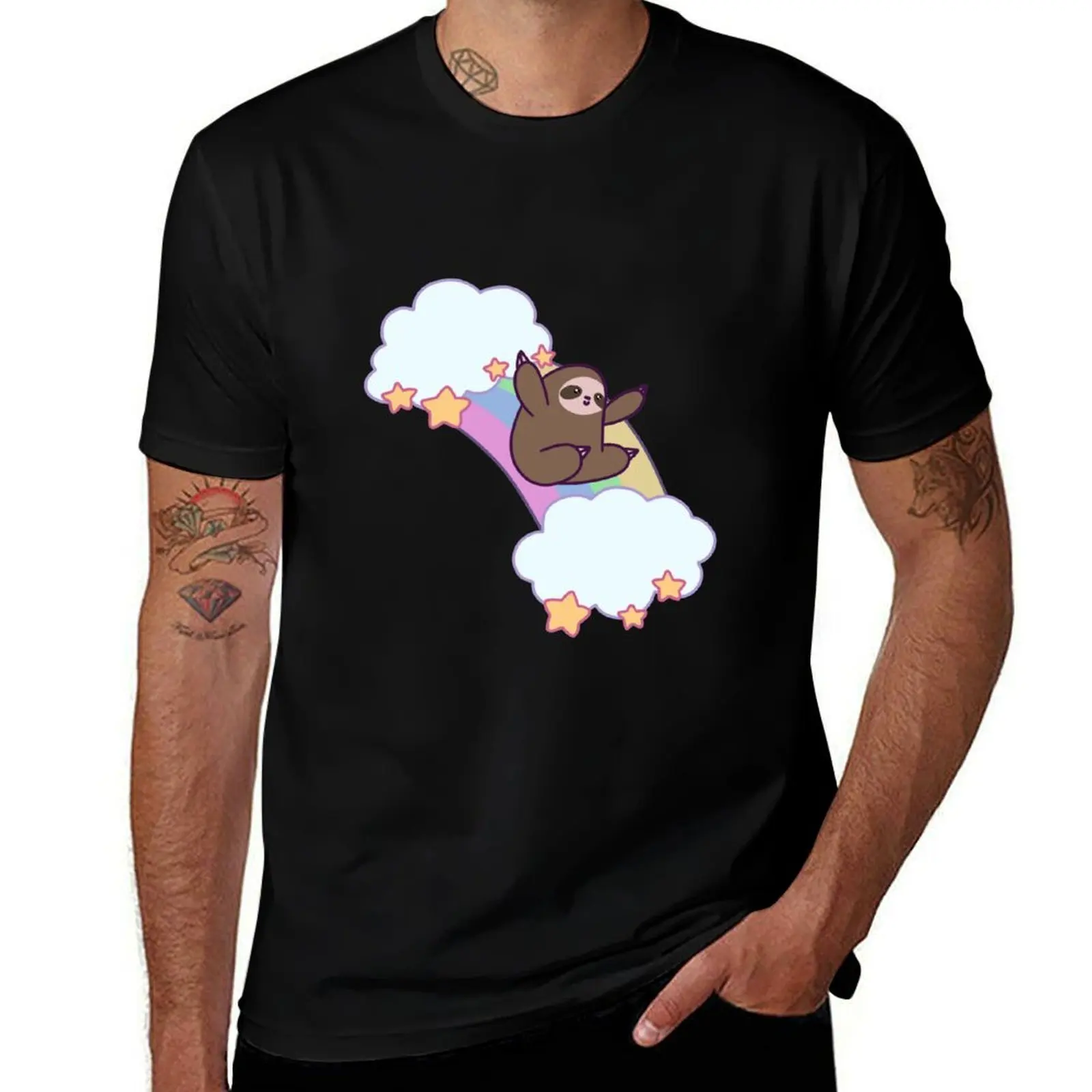 

shirts Rainbow man vintage Sloth printed t Cloud T-Shirt with graphic shirts man for shirts t for t prints