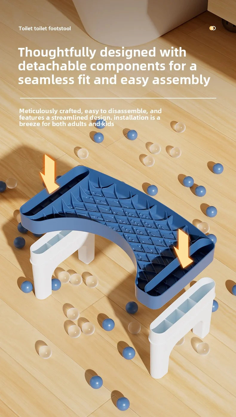 مقعد مرحاض بلاستيكي مضاد للانزلاق للبالغين، مسند للقدمين في المكتب، لكبار السن والأطفال والنساء الحوامل في الحمام مقعد مرحاض القرفصاء