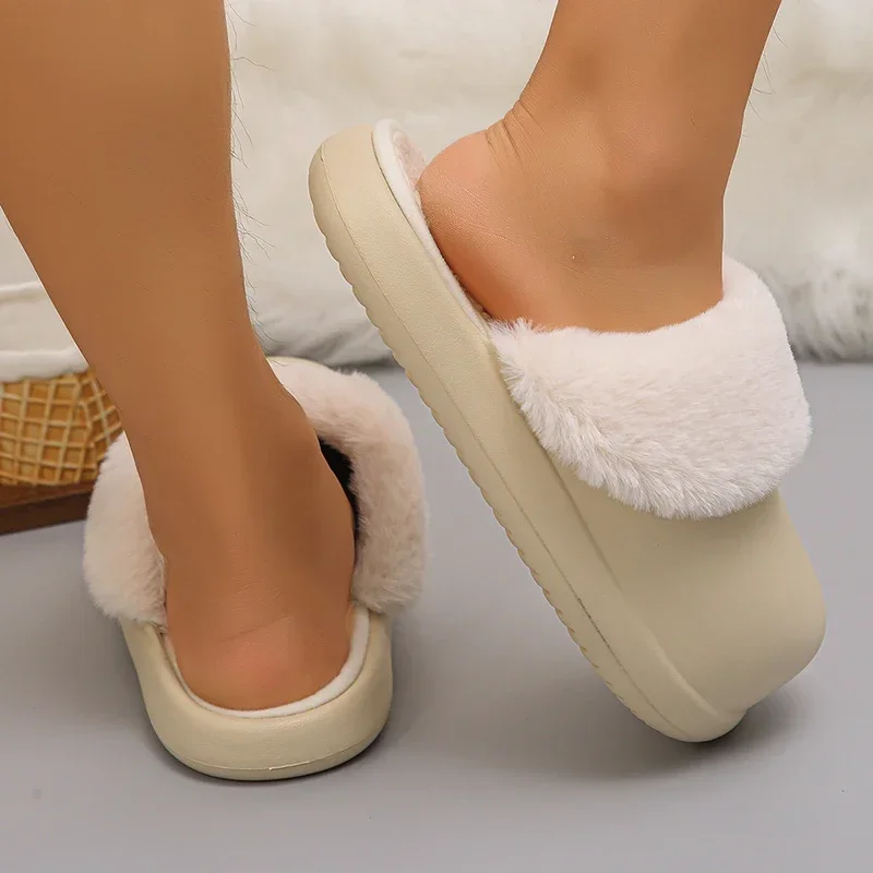 取り外し可能な豪華なスリッパ女性用軽量ノンスリップ屋内綿スリッパ女性キャンディーカラー厚い底ホームスライド女性