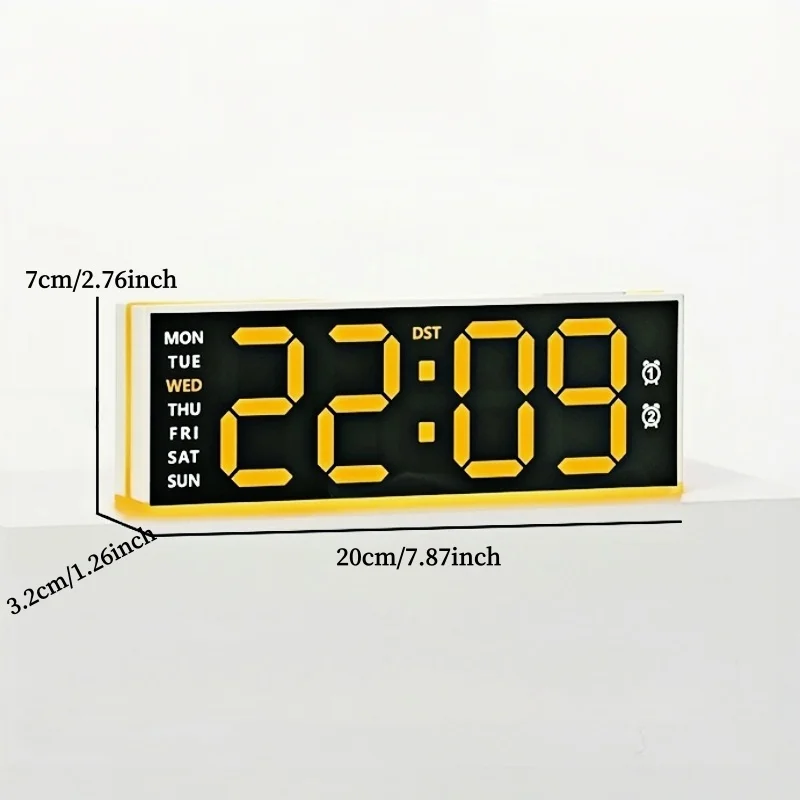 Digital Alarm Clock with Mood Light Loud Volume 2 Alarm Table Clock DST 12/24H 3-level Brightness USB Output Port LED Clock