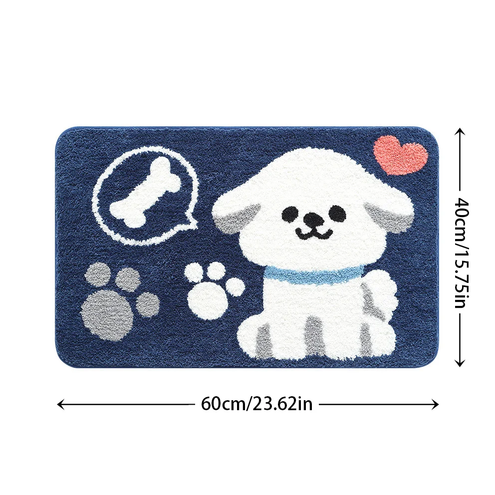 40*60cm Bath Mat Cute Pink Cartoon Dog Bathroom Rug Bathtub Anti-slip Toilet Entrance Absorbent Carpet Shower Foot Mats Supplies