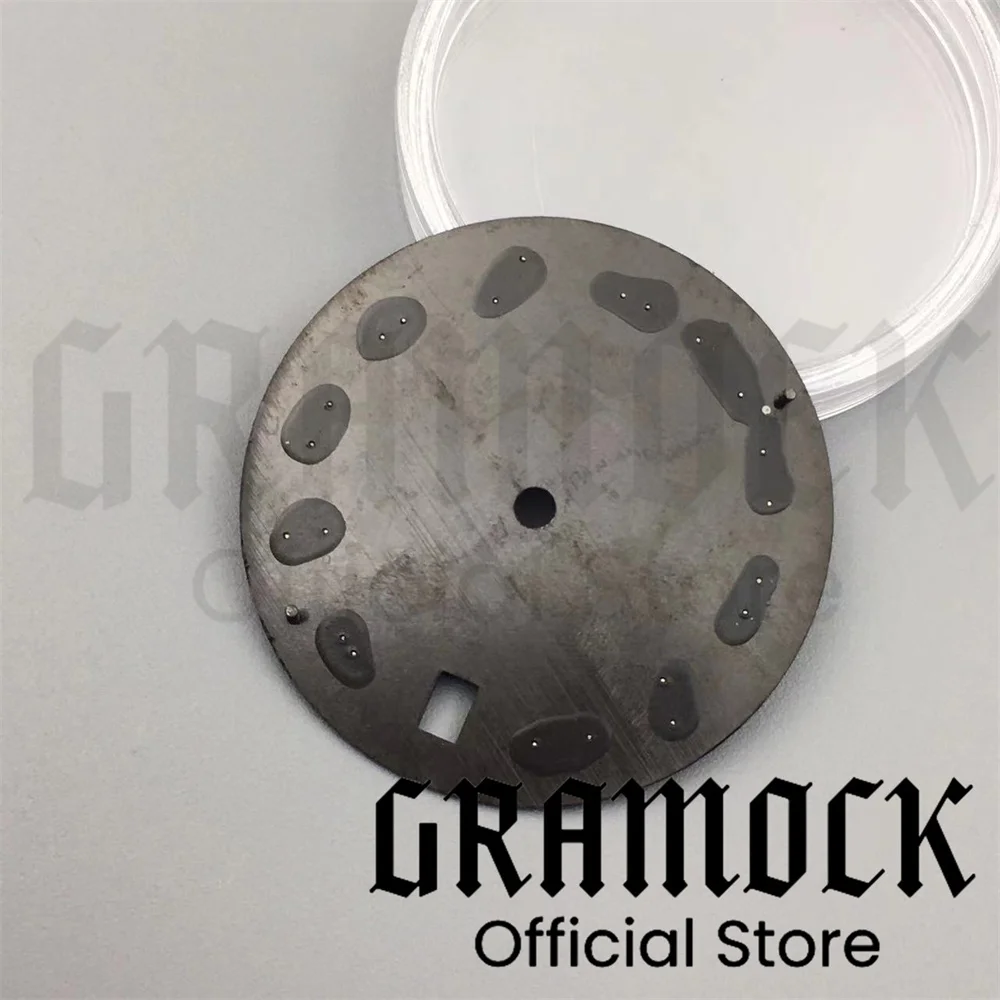 Gramock29mm 시계 다이얼 화이트 펄 선버스트 블루 핑크 다크 브라운, 실버 로마 인덱스에 적합, NH35 무브먼트, 남성용 시계 교체 부품